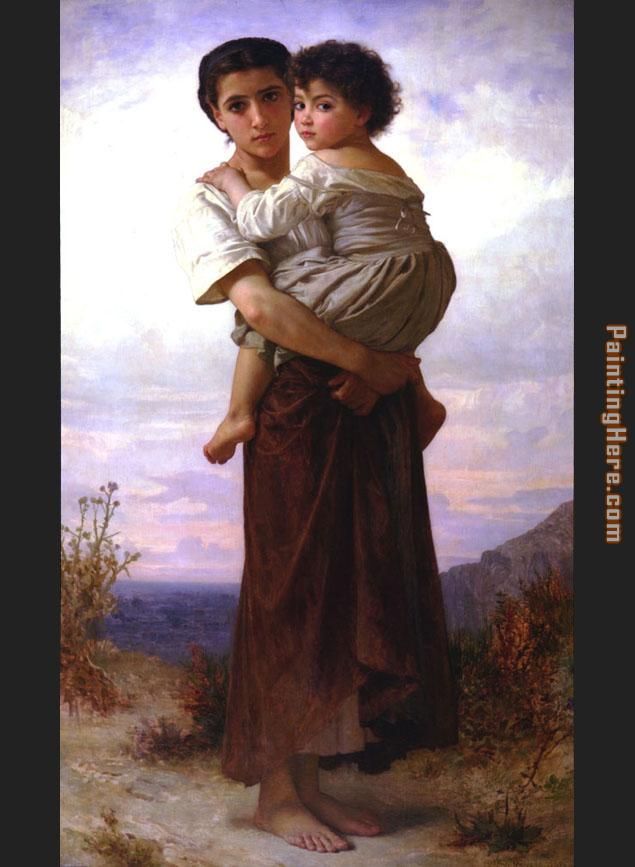 Young Gypsies painting - William Bouguereau Young Gypsies art painting